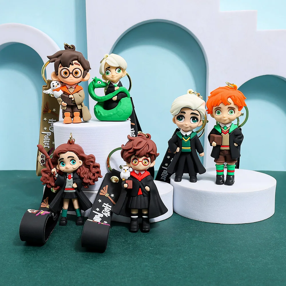 Set de Llaveros de Silicona 3D de Harry Potter con Múltiples Personajes: Harry, Hermione, Ron, Draco Malfoy, Figuras para Bolsos, Mochilas y Llaves de Coche