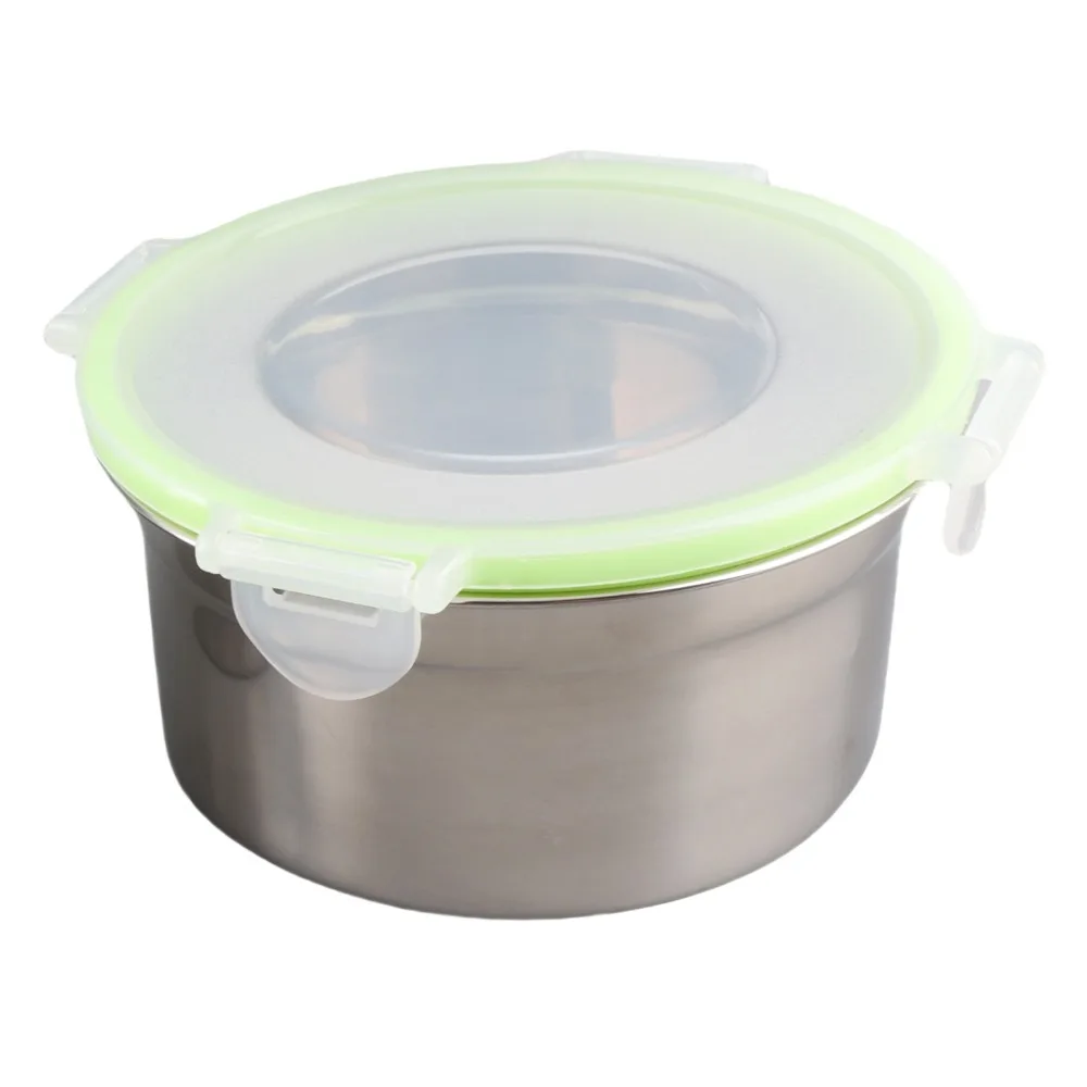 3pcs 304 Stainless Steel Food Storage Containers 300ml/600ml/1000ml Round Shape Preservation Storage Bowl Food Container Set