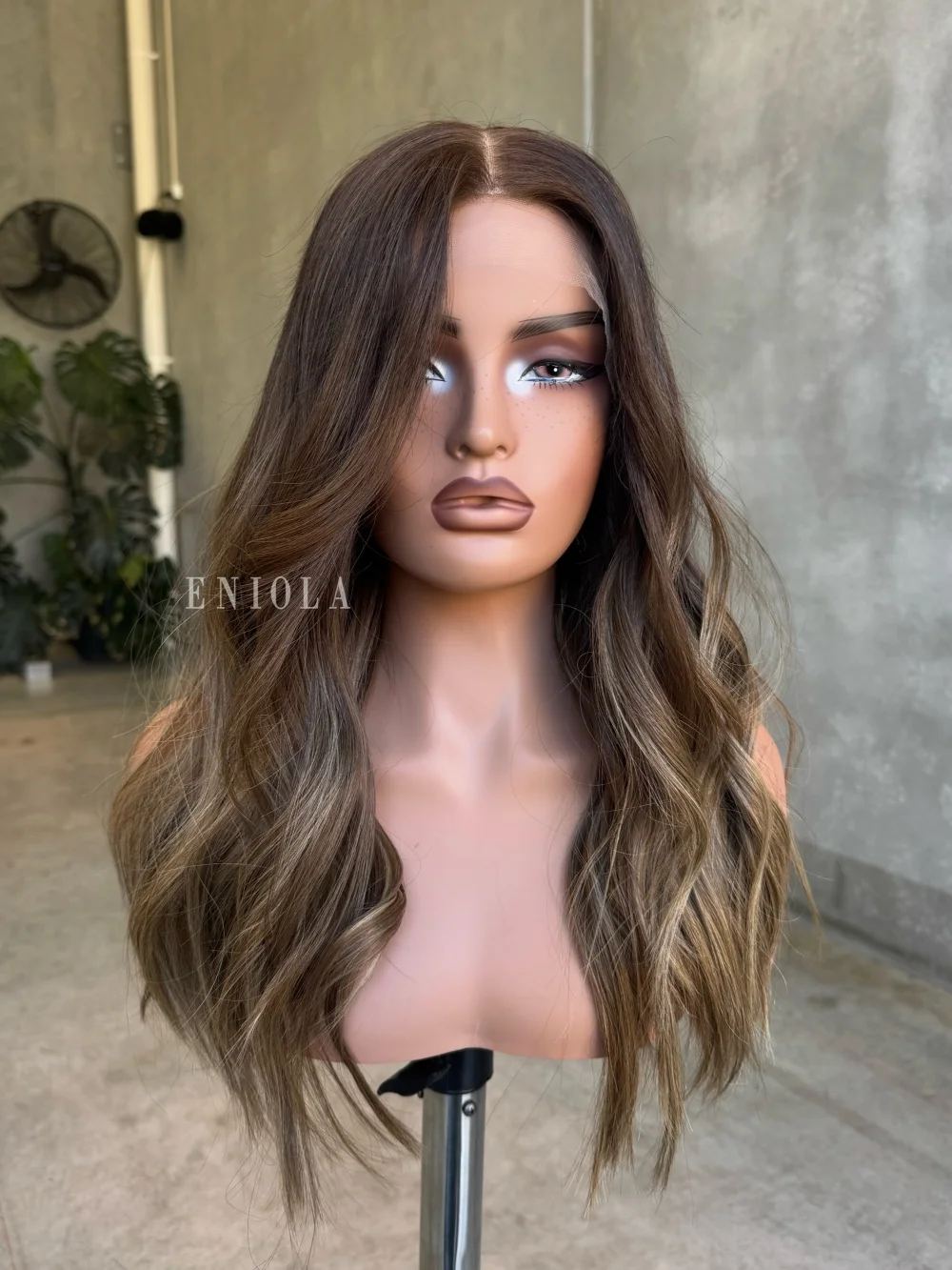 13x4 Lace Front Synthetic Wig Dark Root Brown Brunette Body Wave Heat Resistant Women Wigs Daily Wear Invisible Lace Wig