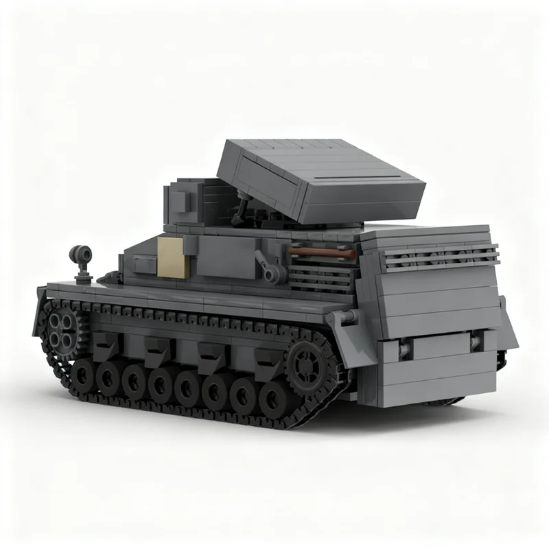 

565 деталей MOC: Ракетная установка на шасси, конструктор Creator, строительные блоки, игрушка для сборки, рождественский подарок, творческая идея, кирпичики для самостоятельной сборки