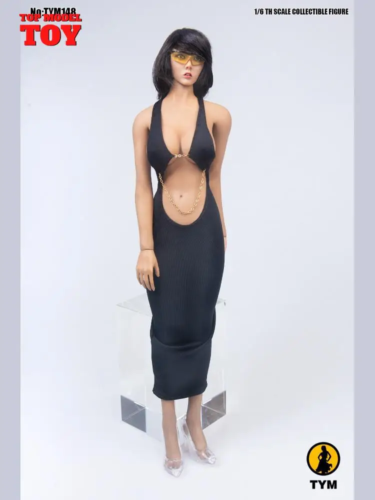 TYM148 1/6 Scale Female Sexy Evening Dress Dolls Noblewoman Open Chest Skirt Clothes for 12'' Soldier Action Figure Body Toys