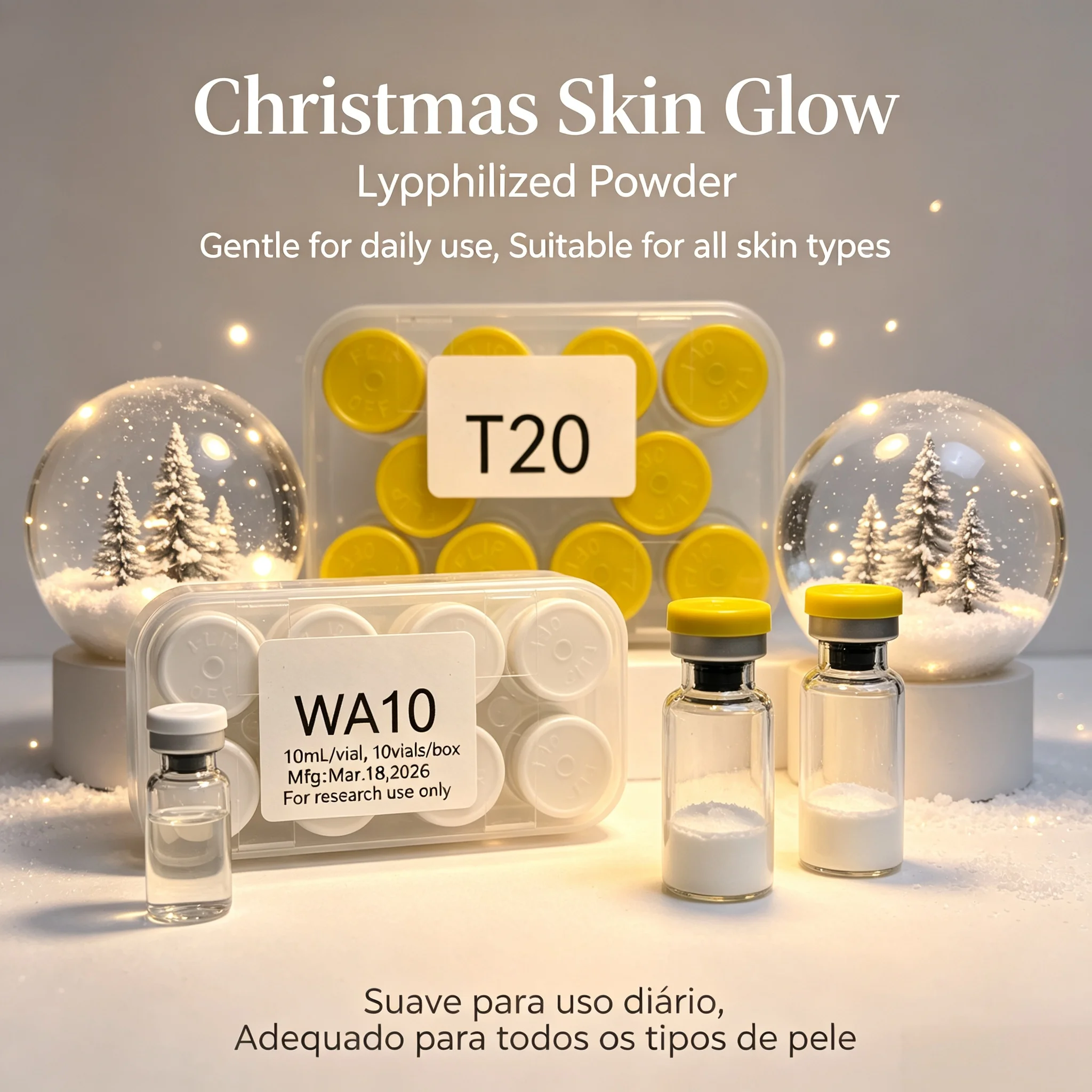 (Random Cap Colors) TR Lyophilized Powder (20mg) WA10 Pure Water (10mg) Facial Skincare Freeze Dried Powder