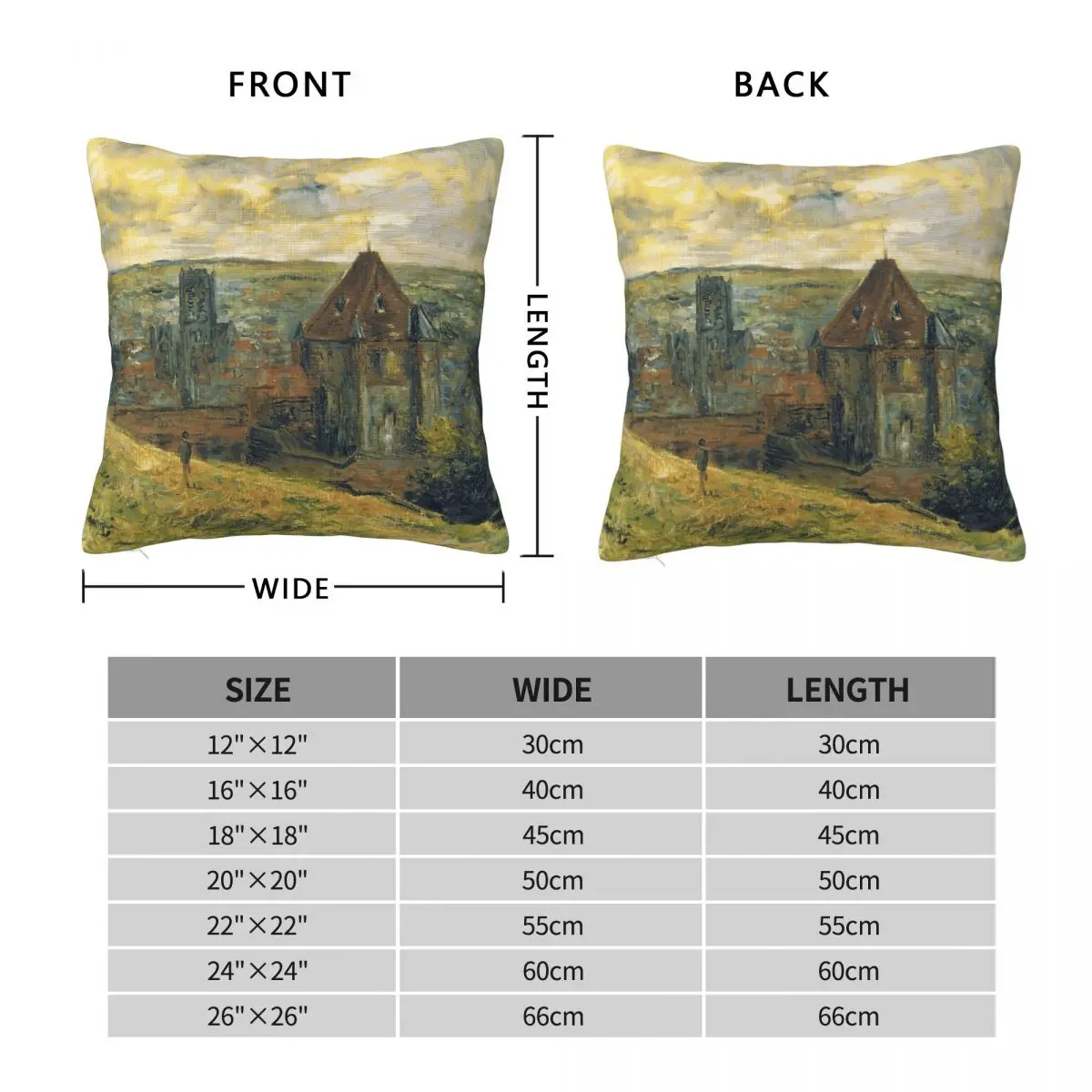 Dieppe 1882 Claude Monet Square Pillowcase Polyester Linen Velvet Pattern Zip Decor Throw Pillow Case Car Cushion Cover