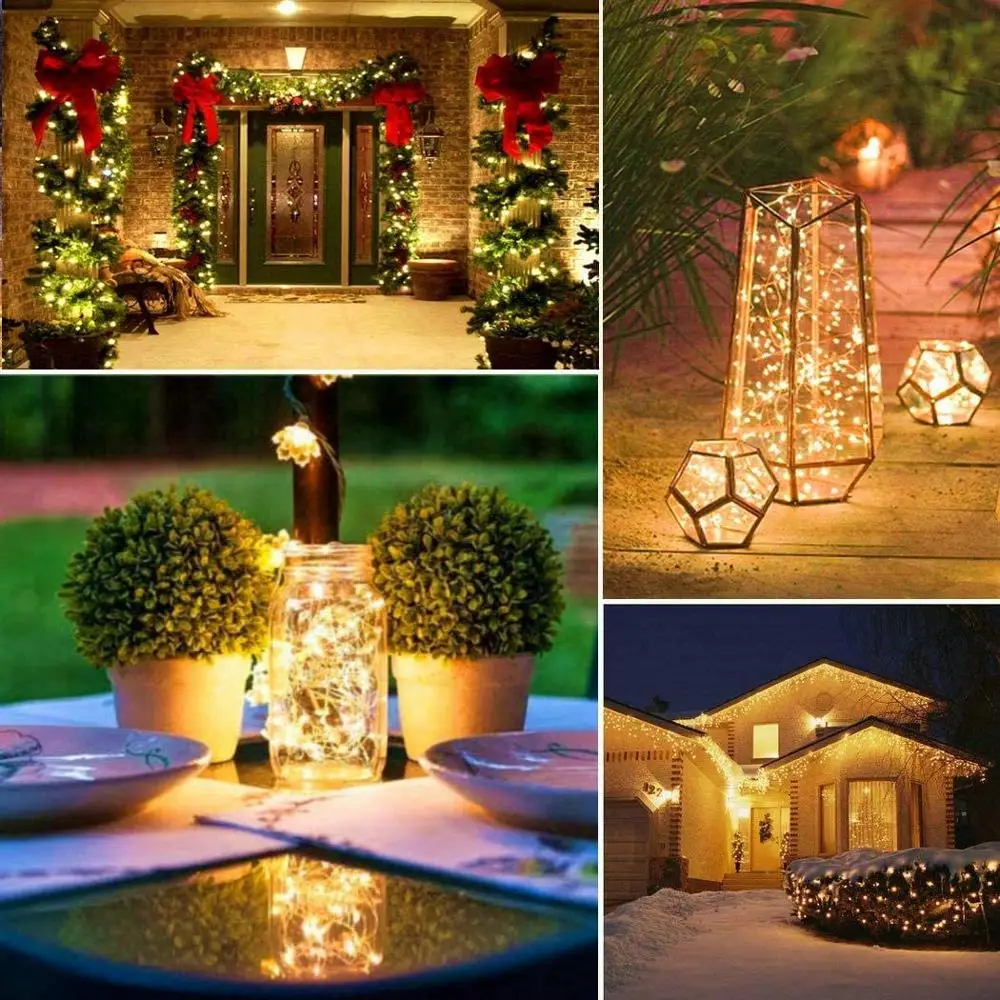 10 stks LED Fairy Lichtslingers Batterij-aangedreven LED Koperdraad Lichtslingers Outdoor Waterdichte Fles Licht Voor Slaapkamer Decor