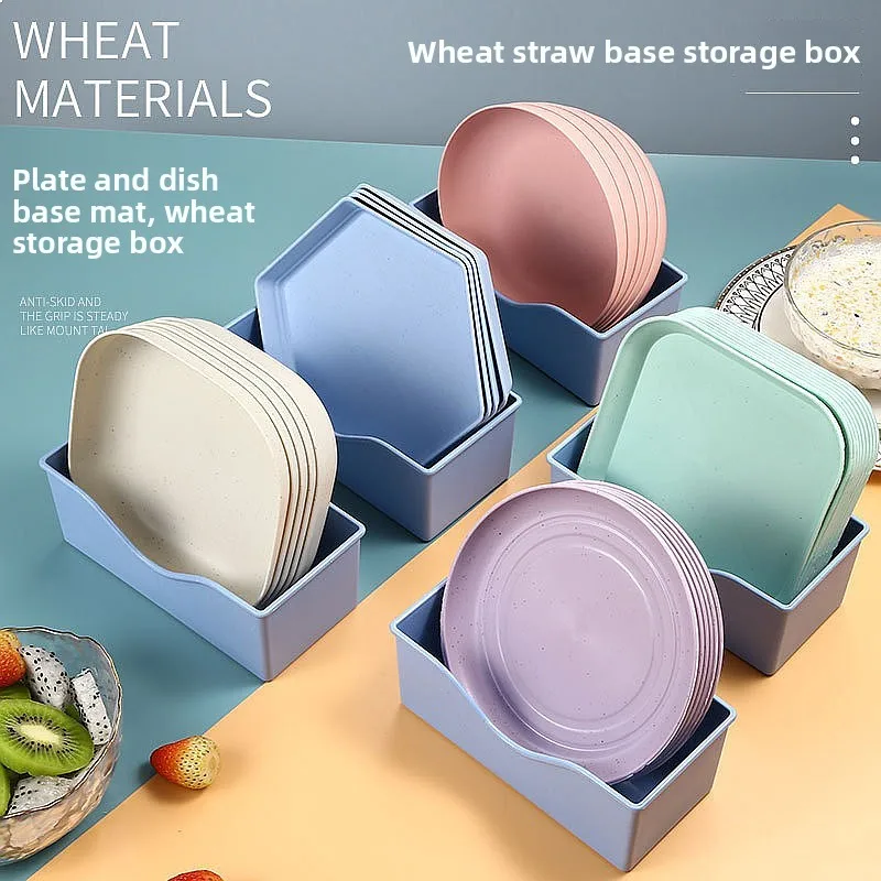 Wheat Straw Bone Dish with Base Table Garbage Plate Household Dining