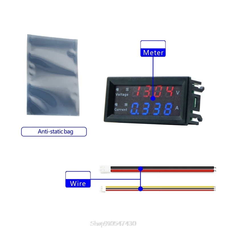 4 Digits High 100V 200V 10A Voltmeter Ammeter Dual LED Digital Display Amp Merter Panel Gauge O29 20 Dropship