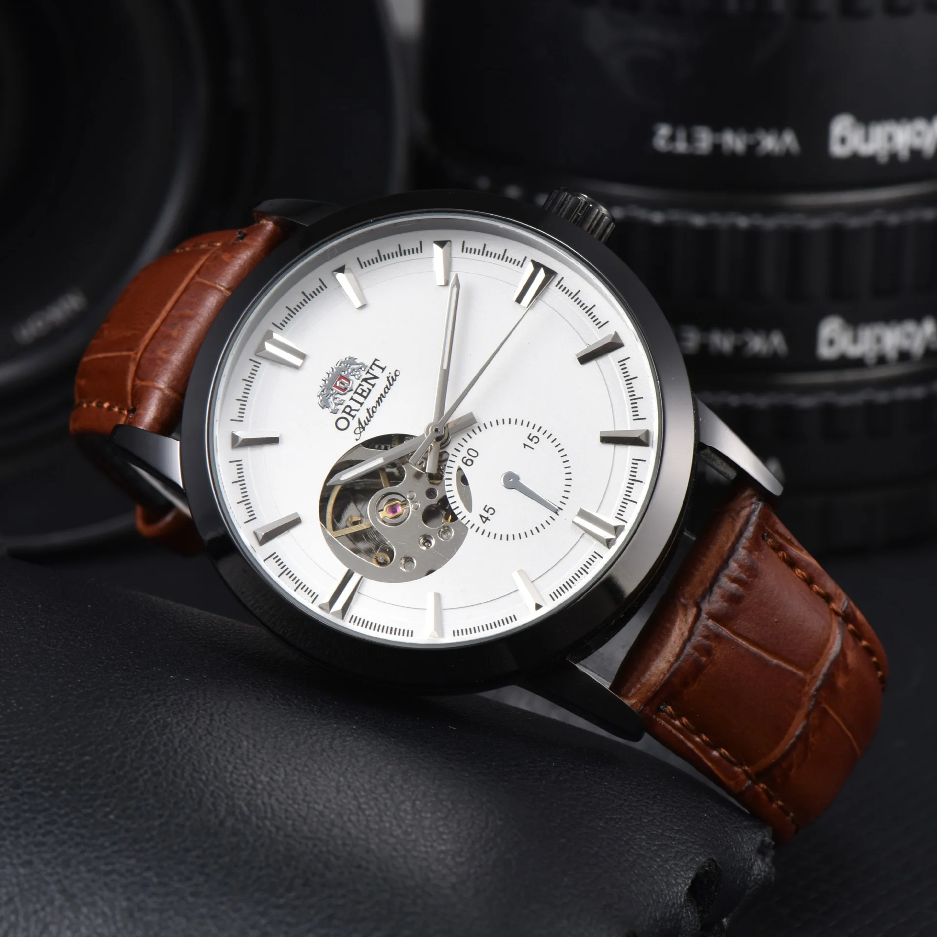 

Orient Automatic Mechanical Watch Leather Full-Function Japanese Movement World Time