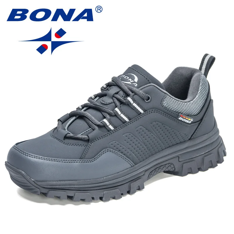 BONA 2022 New Designers Trekking Hiking Shoes Men Outdoor Trail Non-slip Sneakers Man Breathable Climbing Footwear Mansculino