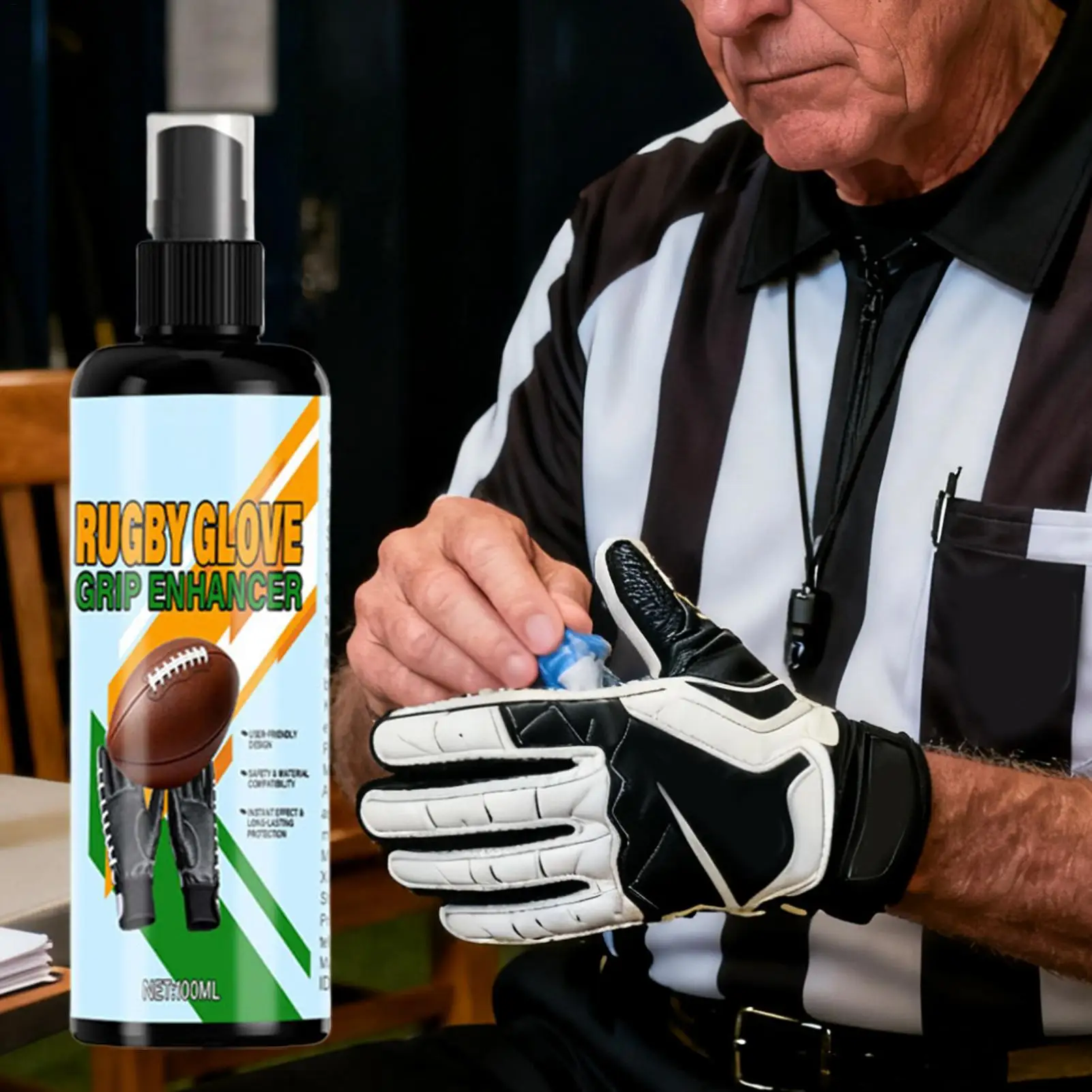 Rugbys Grip Spray 100ml Agente antiscivolo per potenziare la trazione appiccicosa per guanti e mani, portiere di calcio, allenamento per tennis e golf