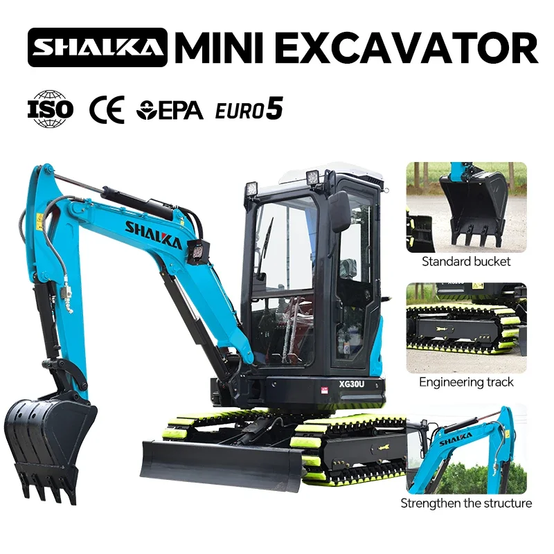 حفارة صغيرة 3 طن محرك كوبوتا، متكاملة ومتينة، يمكن حفر ما يصل إلى 2 متر، EAP مناسبة للحديقة والمزرعة