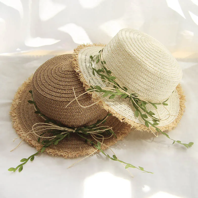 2024 New Summer Hats for Women Baby Chapeu Panama Beach Sun Straw Hat Gorro Sol Zon Hoeden Sombrero De Paja Cap Paille kids