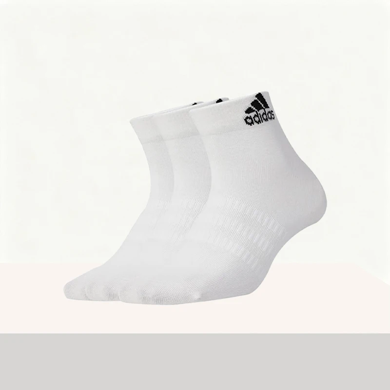 

adidas Minimalist, Comfortable, Stylish, Durable, Moisture-Wicking, Breathable Unisex Mid-Calf Socks (3-Pack, White) DZ9435