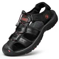2026 New Hollow Men Sandals Mesh Breathable Shoes Beach Men's Slippers Comfortable Non-slip Trendy Casual Men's Sneakers Sandals