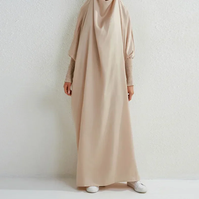 Abito musulmano turco donna nuova moda elegante abito maxi solido retrò allentato chic abito temperamento manica lunga Abaya per le donne