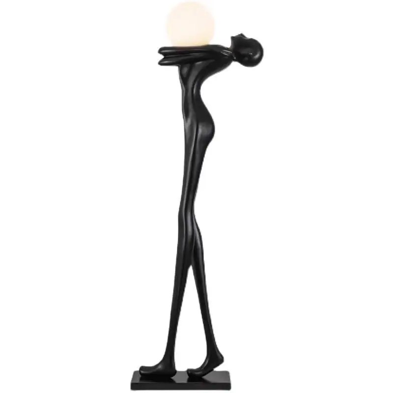 Modern large floor lamps, creative home design, human-shaped art sculptures, LED lights, suitable for hotel lobbies