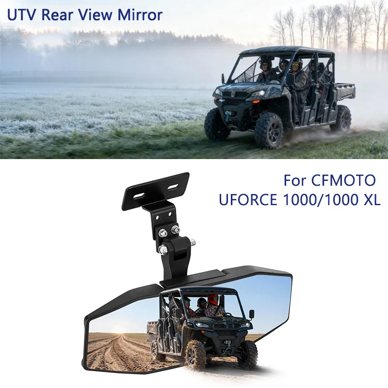 UTV Center Rear View Mirror Convex Rearview Mirror Adjustable Wide Vision UTV Inside Mirror For CFMOTO UFORCE 1000 / 1000 XL