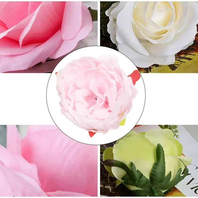 50Pcs/Lot 10cm Peony Flower Head Artificial Flower DIY Scrapbooking Garland Flower Wall Background Wedding Party Home Decoration