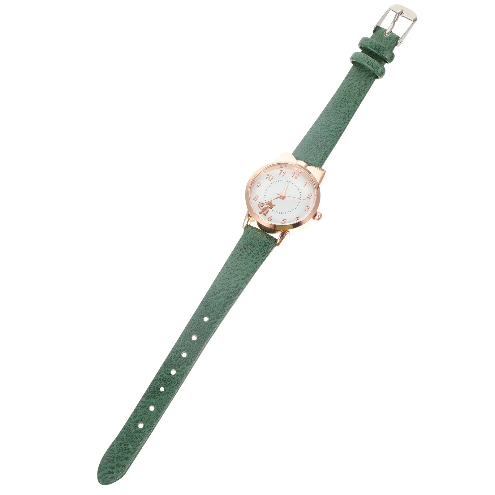 Cartoon Kitten Quartz Watch Luminous Dial Cute Student Wristwatch Durable Strap Precise Timekeeping