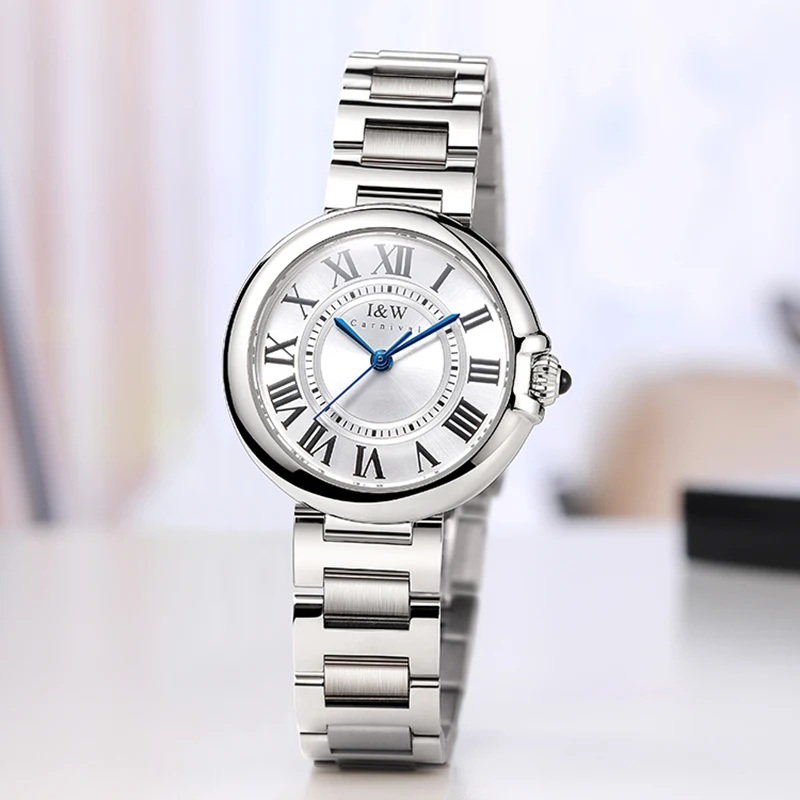 Relogio Feminino Switzerland I&W 2022 New Women Quartz Watches Sapphire Glass Waterproof 316L Stainless Steel Watch for Women