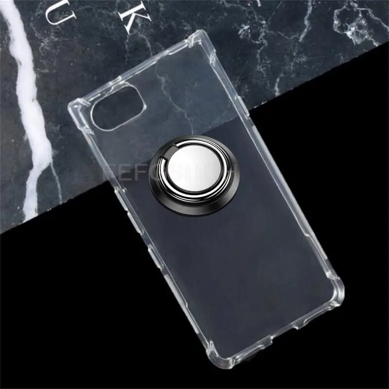 Funda completa de moda para BlackBerry KEYone DTEK70 DTEK 70, soporte de anillo de Metal, funda trasera de TPU magnética para teléfono