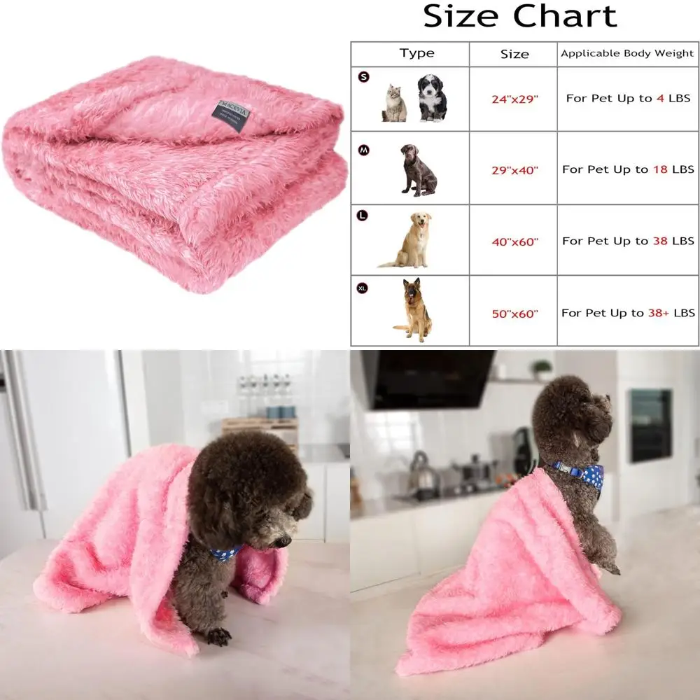 Mantas mullidas de lana para perros, manta cálida y suave para mascotas peludas para cachorros, perros y gatos pequeños, medianos y grandes, mantas de felpa para mascotas para cama, parejas