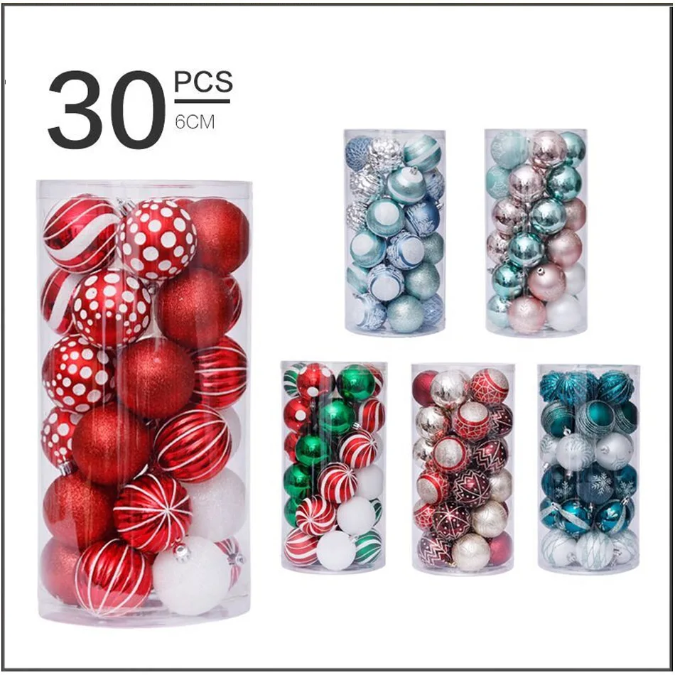 

30 Pcs set 6cm Christmas Electroplated Balls Decoration Scene Layout Christmas Tree Decoration Pendant Christmas Pendant BAll