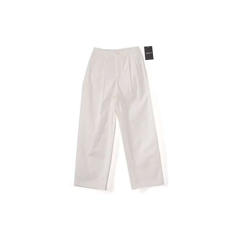 

Simple White Straight Leg Casual Pants Bodhl Versatile Long Pants 2025 New Sle Cotton l Waist Summer Faion