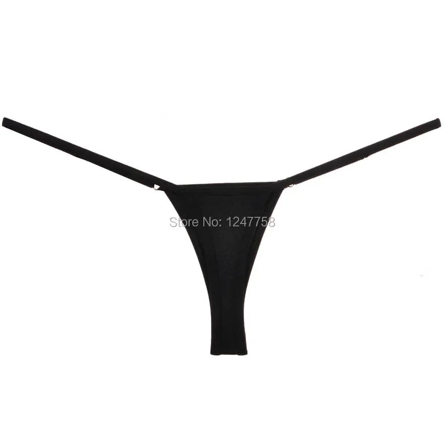 Women\'s Micro Thong String Adjustable Sexy Low Rise G-String Bikinis Lingerie