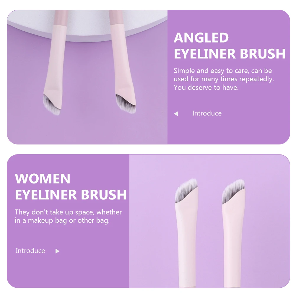 4 Uds. Pincel delineador de ojos Scythe herramienta de maquillaje de ojos de precisión en ángulo juego de brochas de delineador fino portátil para mujeres herramienta de belleza de maquillaje