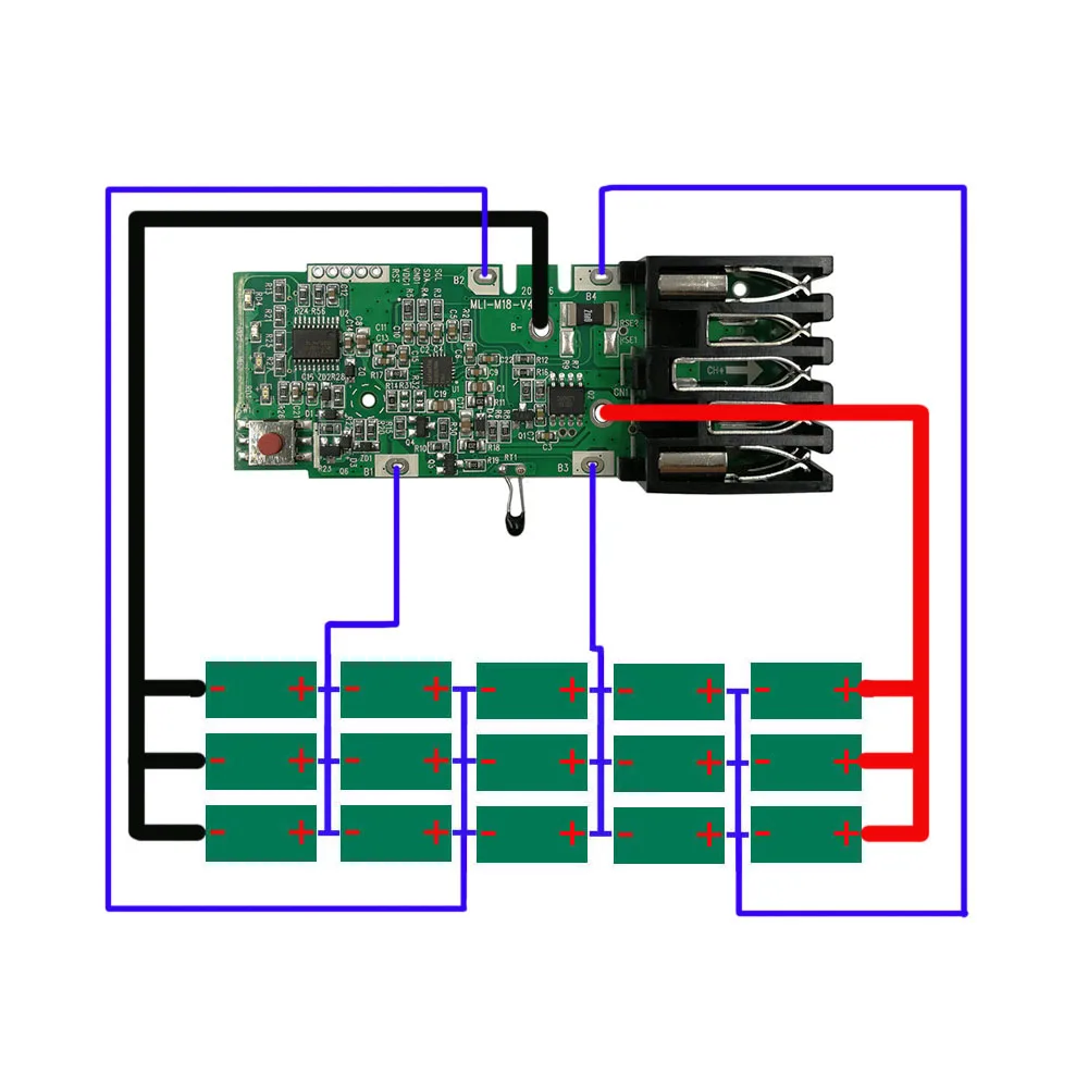 Caja de plástico para batería de iones de litio M18, placa de circuito de protección de carga PCB, caja de carcasa para carcasas Milwaukee de 18V y 9,0Ah, etiqueta adhesiva