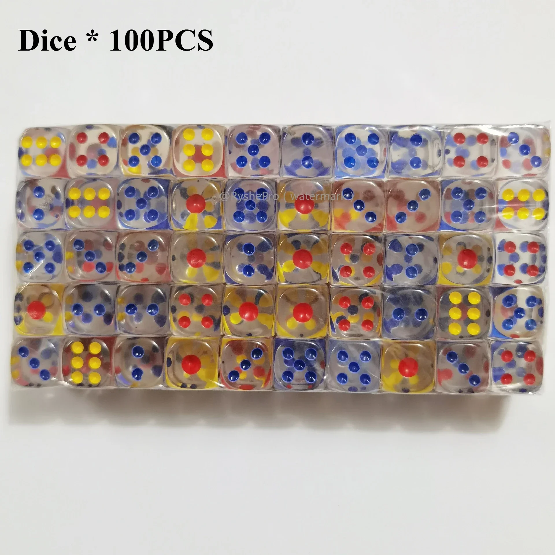 100 Stück farbige Würfel, 14 mm, 6-seitig, mit Acrylmaterial, Standard-Spielwürfel-Set für Brettspiele, Partys, Klassenzimmer, Mathewürfel