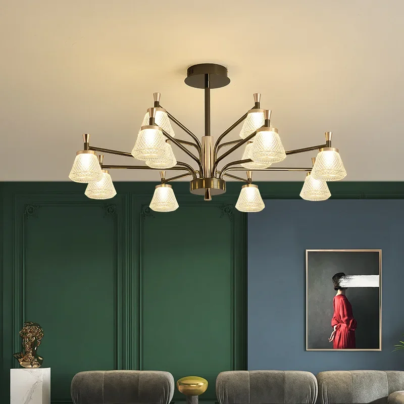 

Multi-head Chandelier Modern Simple Atmosphere Light Nordic Luxury Pendant Lamp New Bar Table Restaurant Living Room Decoration
