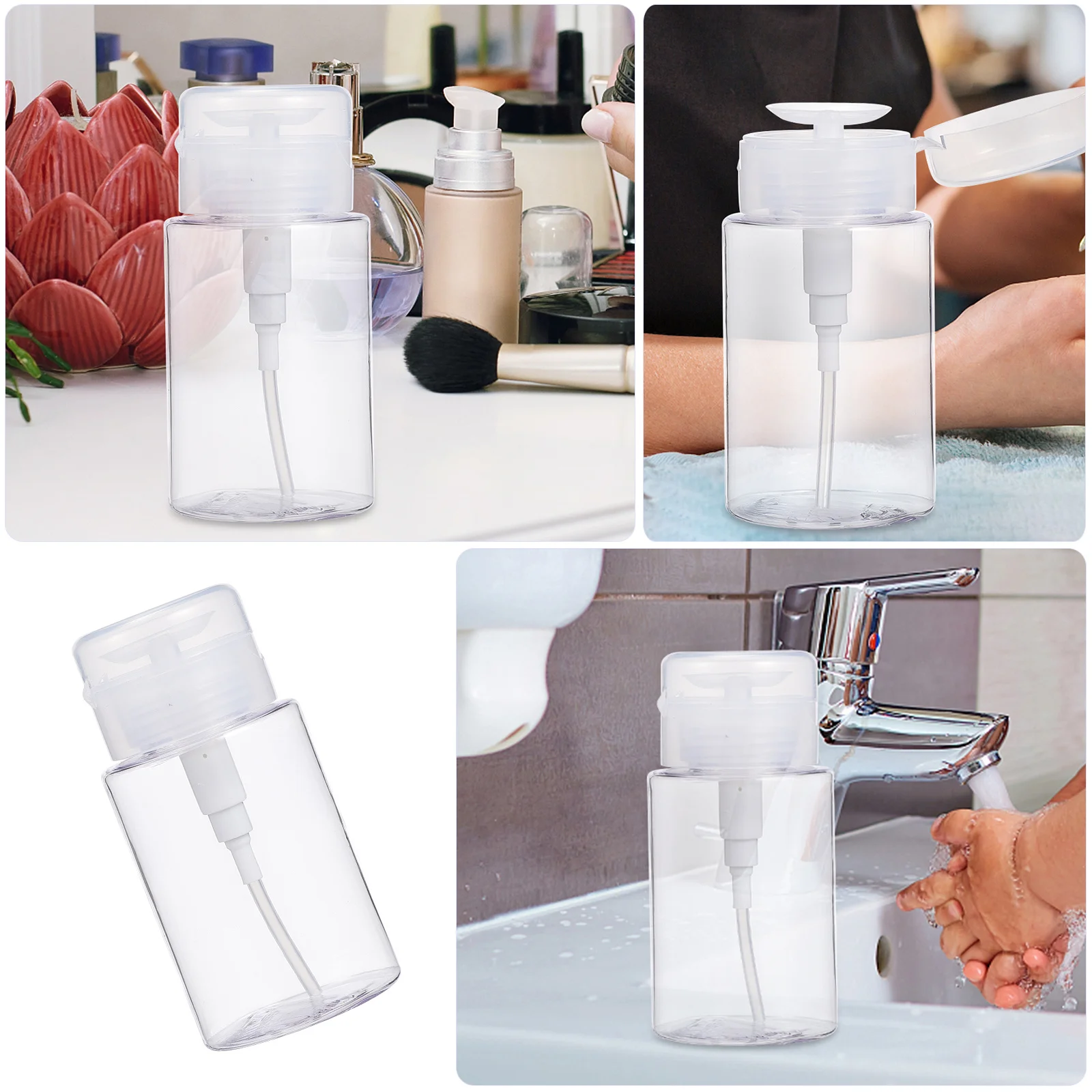 3 قطعة زجاجة الصحافة زجاجة بلاستيكية فارغة السائل لصابون اليد غسول إعادة الملء مانعة للتسرب المحمولة البخاخ الصغير صالون الأظافر أداة