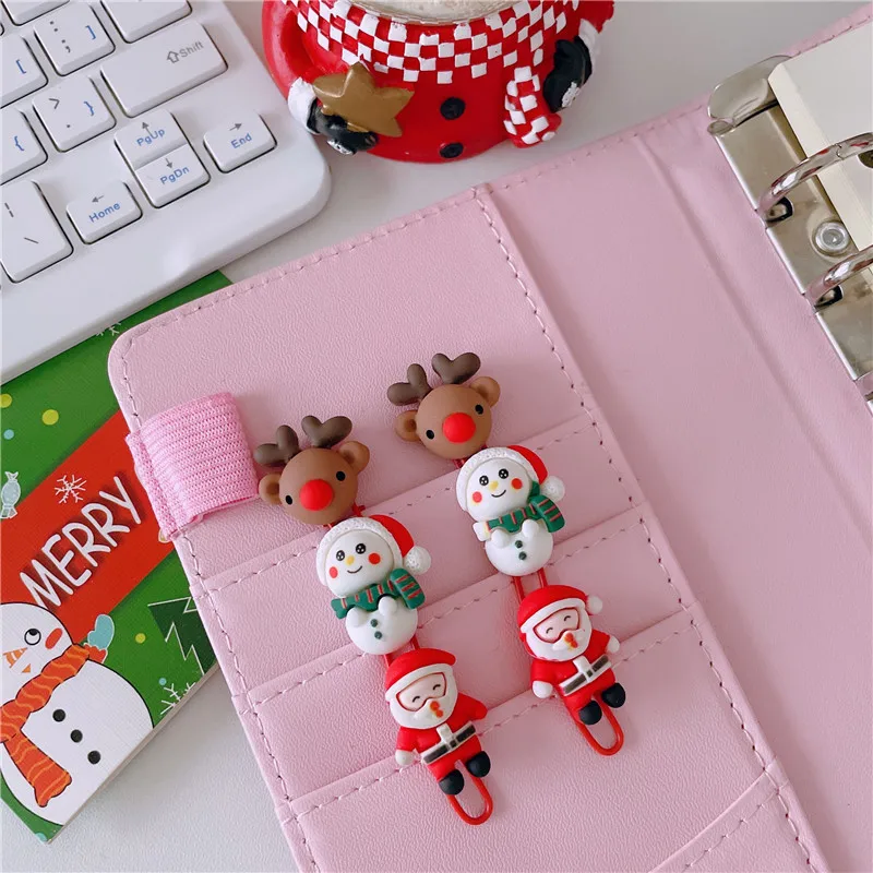 Kawaii Christmas Paperclips Mini Cute Tickets Photo Clips Notebook Planner Bookmarks Kids Gifts School Office Binding Supplies