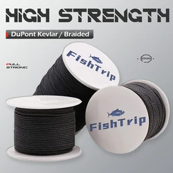 FishTrip 50lbs ~ 1500lbs intrecciato Kevlar Line ad alta resistenza Fishing Assist Cord Kevlar lenza filo rotolo corda esterna