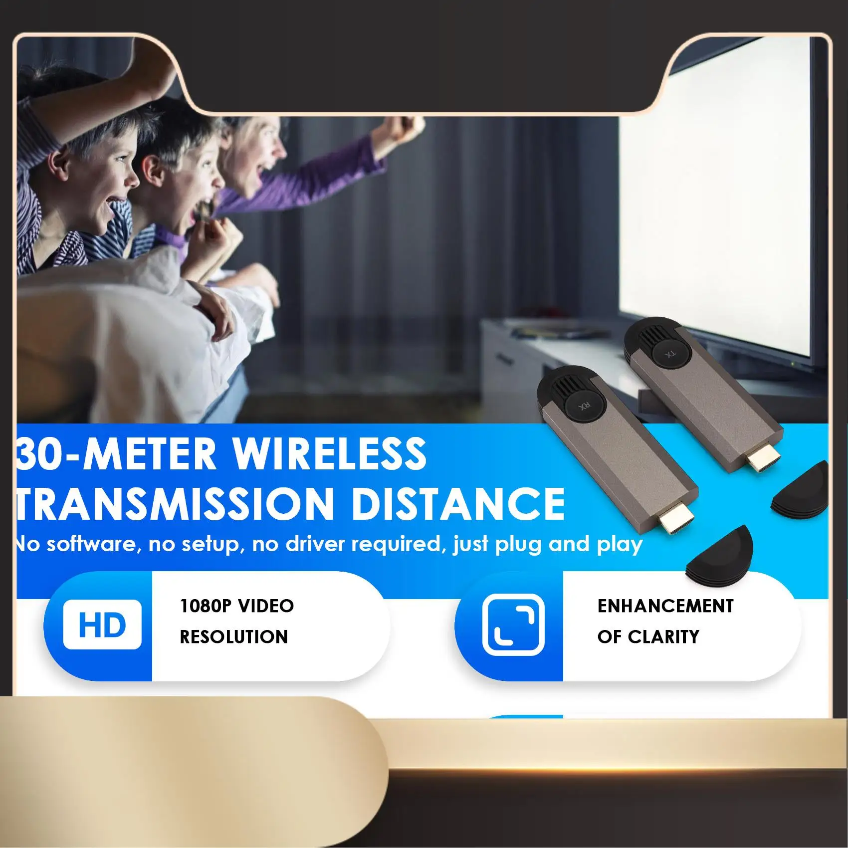 

N36R-G69 Беспроводной совместимый передатчик + приемник точечно-точечная беспроводная передача 30 метров 1080P без драйвера