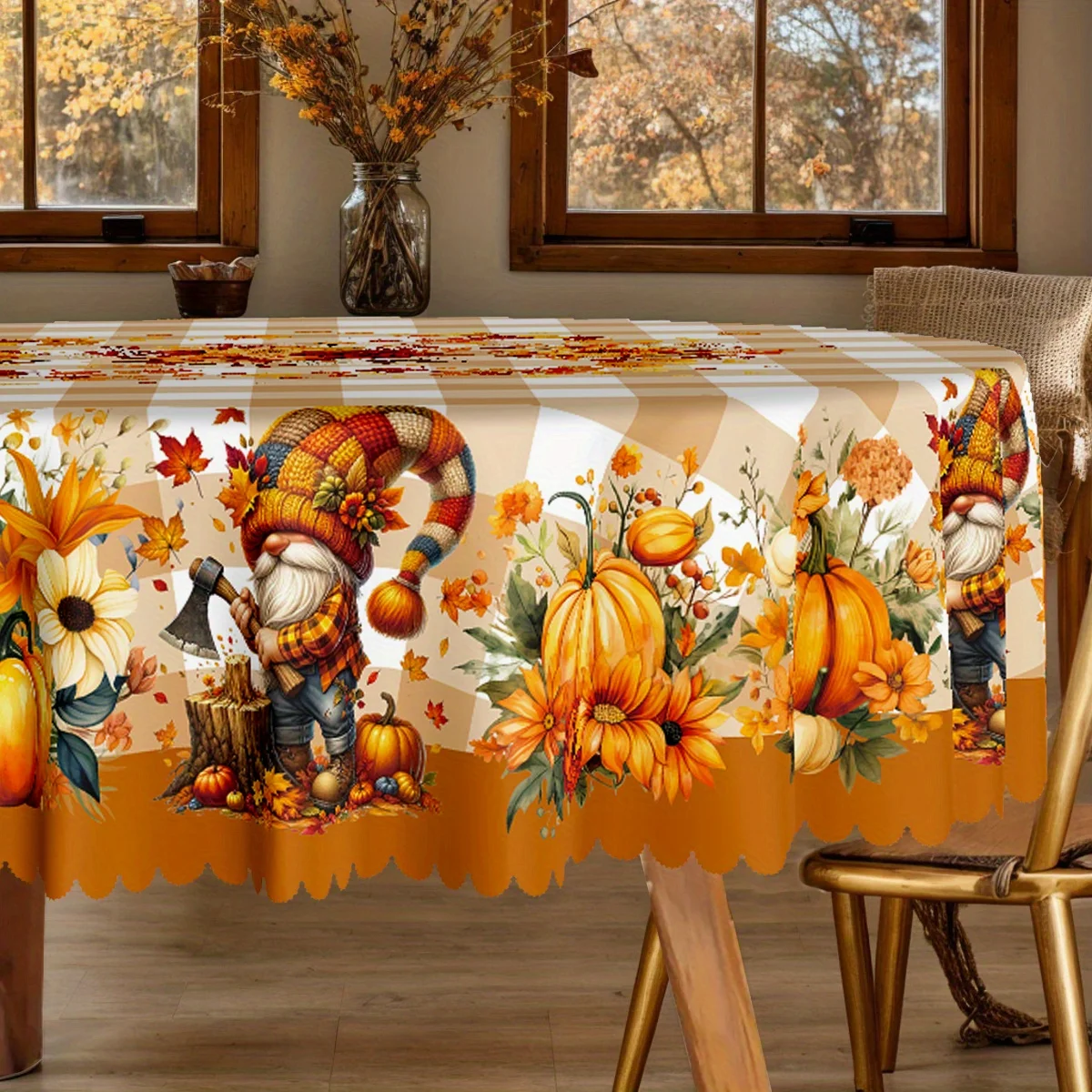 1 piece, polyester tablecloth, suitable for picnic, dinner, kitchen and dining room decorationzyc