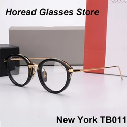 New York Fashion Oval Round Glasses Frame Men Women Vintage Titanium Alloy Eyeglasses Designer Classic All Match TB011 Eyewear