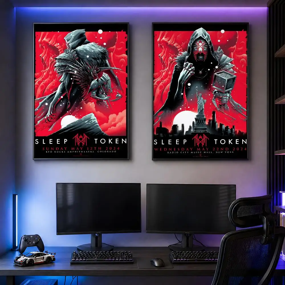 Band S-Sleep T-Token Alternative Metal Poster PP Self Adhesive Decorative HD for Garage gaming room living room Gift
