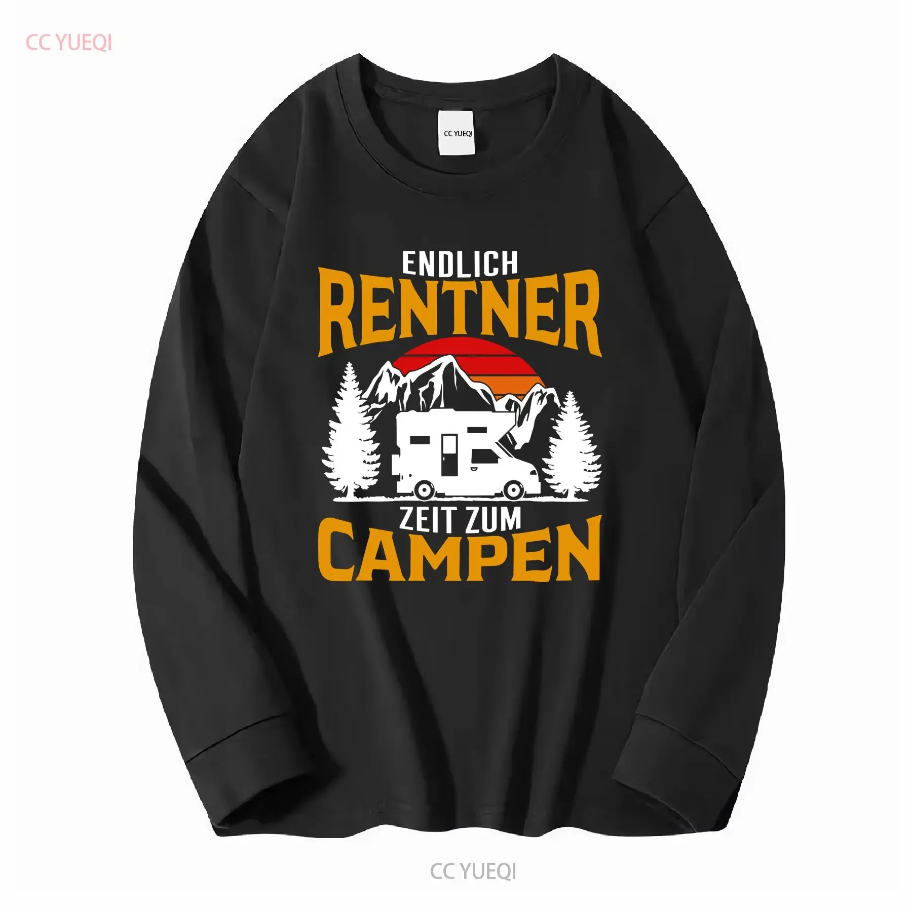 تي شيرت Rentner Geschenk Ruhestand للتخييم Wohnmobil Rente بأكمام طويلة أو قصيرة عتيقة مغسولة كاجوال موضة ممتدة