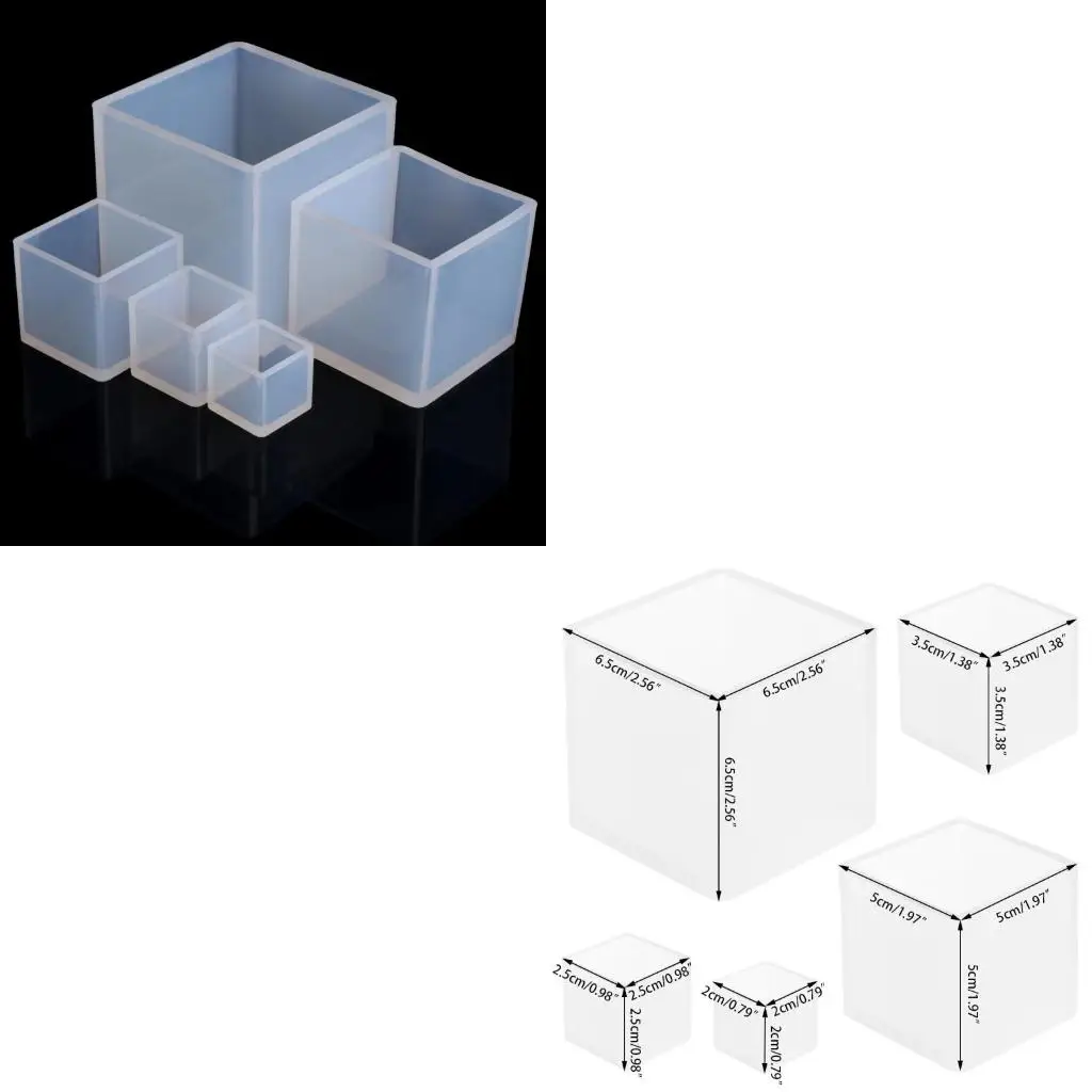  Sturdy Silicone Cube Mould Accessory for Long Time Use Craft Projects Supplies