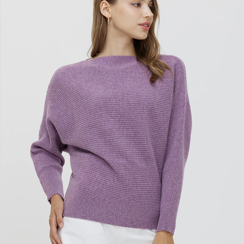 

LINY XIN 2022 100% Merino Wool Soft Knit Winter Cashmere Sweater Women Warm Fashion Fit Pullover Slash Neck Pull Women Sweaters