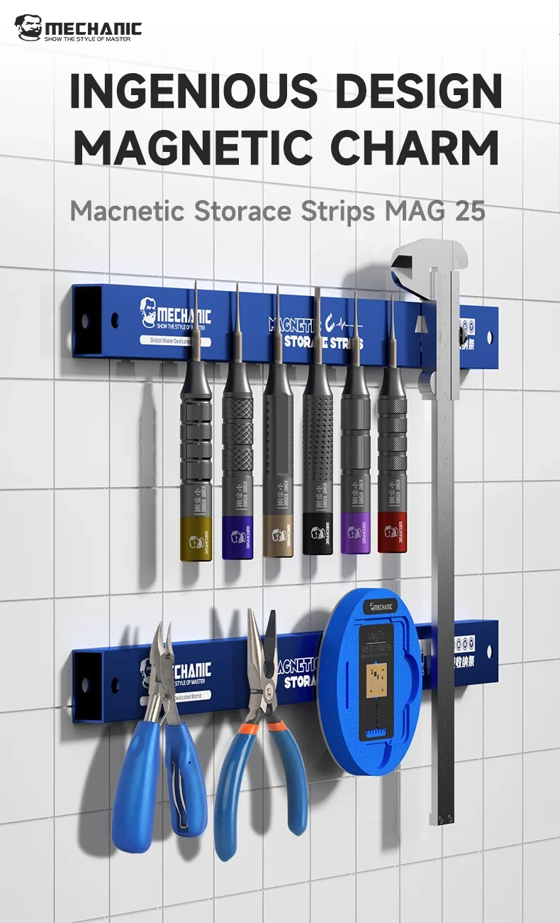 MECHANIC MAG25 Super Absorption Magnetic Bar Screwdriver Mobile Phone Repair Fixture Metal Storage Tools for Technicians
