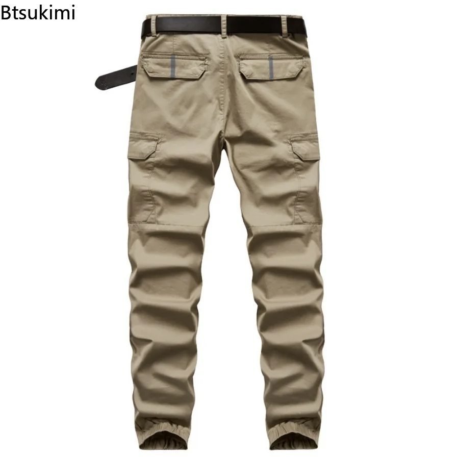 2025 New Cotton Men Cargo Pants Casual Men Tactical Joggers Cargo Multi-Pocket Fashions Solid Outdoor Mountaineering Trousers