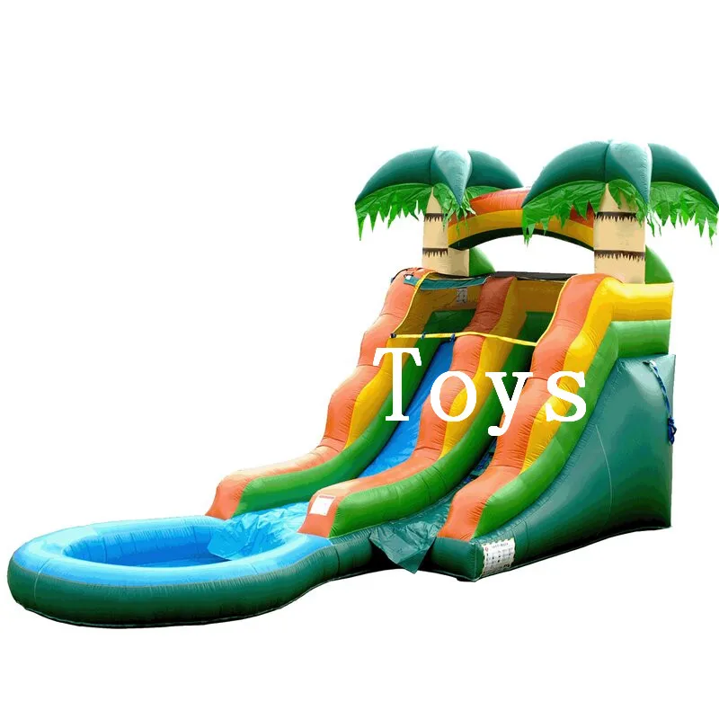 

Commercial Rental Hot Sale High Inflatable Pool Slide Coconut Water Slide