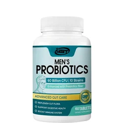 Men's probiotics and prebiotics promote digestive health, 50 billion colony units, used for immunity/prostate, 10 strains