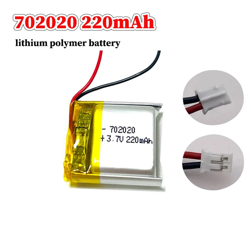 

3.7V 220mAh 702020 Polymer Lithium Battery for Audio Speaker Bluetooth Headset Mouse Keyboard Rechargeable Batteries