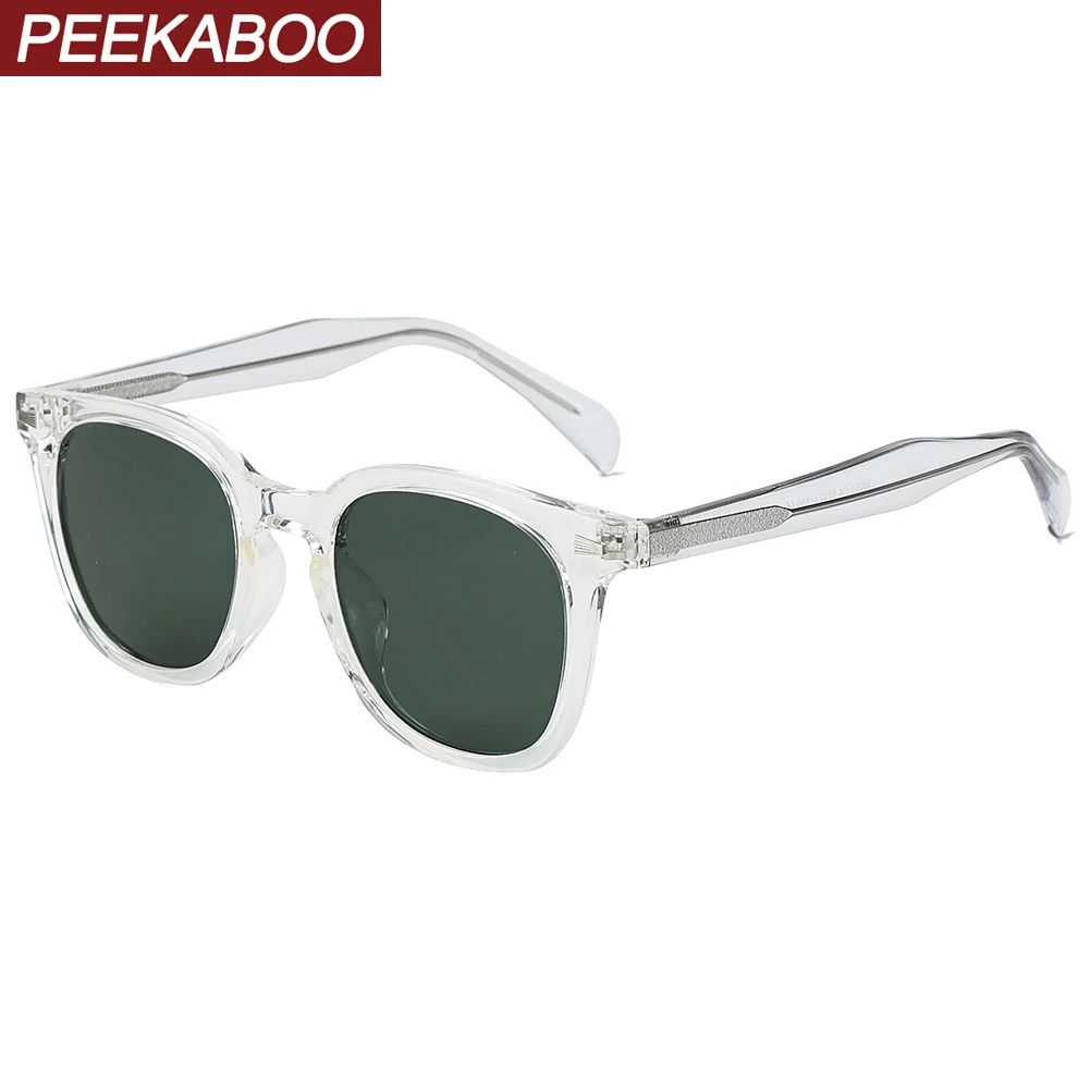 Peekaboo female fashion sun glasses for men uv400 TR90 square sunglasses polarized women acetate green brown unisex gift items