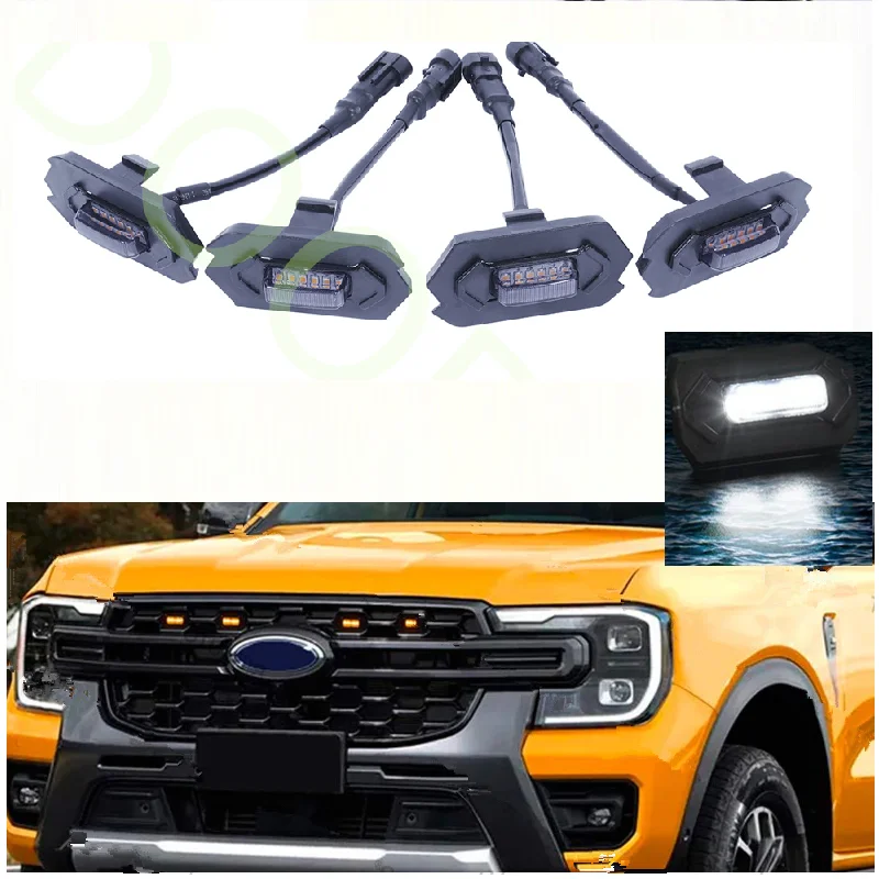 

Светодиодные лампы для автомобильного гриля для Ford Ranger T9 Wildtrack Xlt, зеркальные светодиодные лампы, автомобильные аксессуары