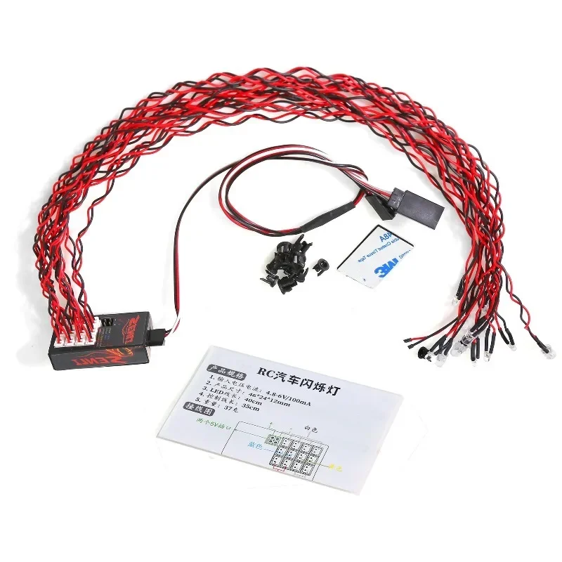 LED Warning Light 360 Degree Rotating Light Engineering Lamp For 1/10 1/8HSP TAMIYA CC01 SCX10 RC Truck DIY Cars Model Parts
